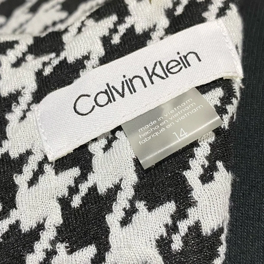 NWT Calvin Klein Houndstooth Ponte Knit Dress